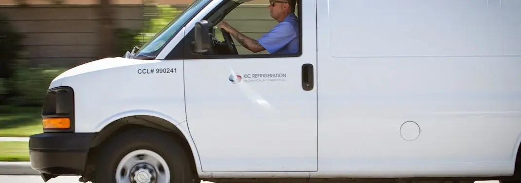 KIC Refrigeration service vehicle serving Forsyth area